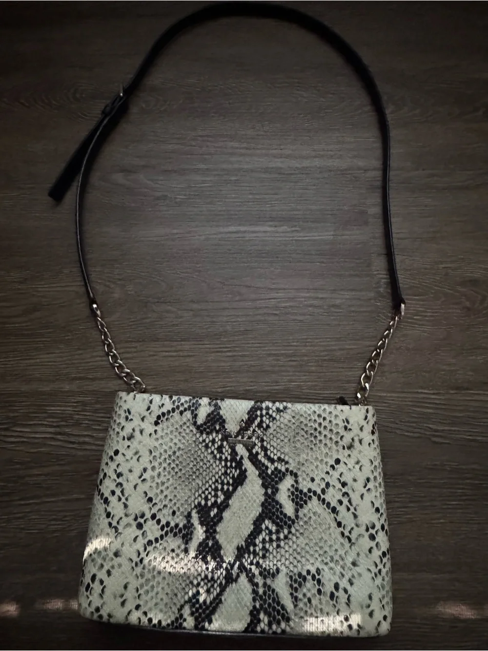 kate spade Snake-Print Crossbody Bag in Black and Cream
